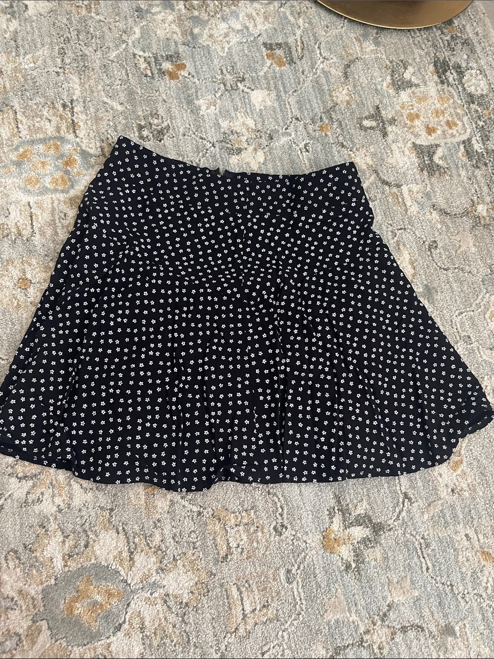 Black Floral Tiered Skater Skirt